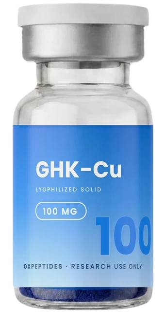 GHK-Cu 100 mg — lyophilisiertes Forschungspeptid, OXpeptides-Fläschchen